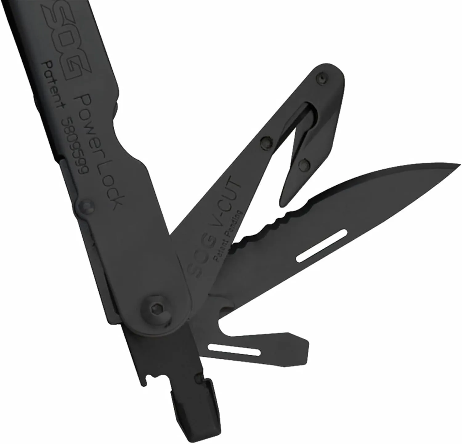 SOG Powerlock V-Cutter- Multi-Tool Pocket Utility Tool Set with 18 Specialty Tools for Heavy-Duty Field Use and Nylon Carrying Pouch (B63N-CP)
