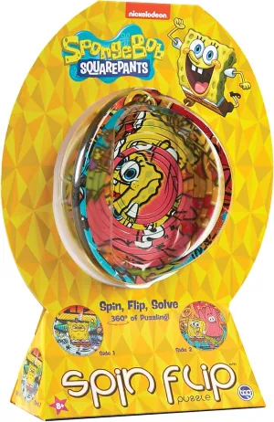 Spin Flip Puzzle: Spongebob Graffiti, 12 Rings, 3D Puzzle, Challenging, Fun, Interactive Brain Teaser for Kids and Adults, Stimulates Creativity