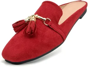 Starella Mules for Women Flats Slip On Loafers Open Back Shoes Buckle Mules