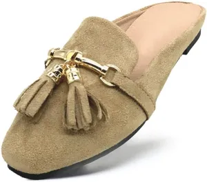 Starella Mules for Women Flats Slip On Loafers Open Back Shoes Buckle Mules