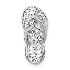 Sterling Silver Crystal Flip-Flop Pendant