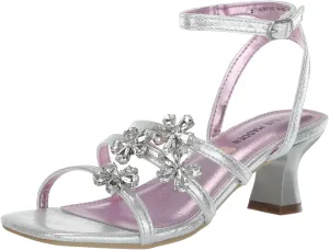 Steve Madden Girls Shoes Girls Lottie Heeled Sandal, Silver, 3 Little Kid