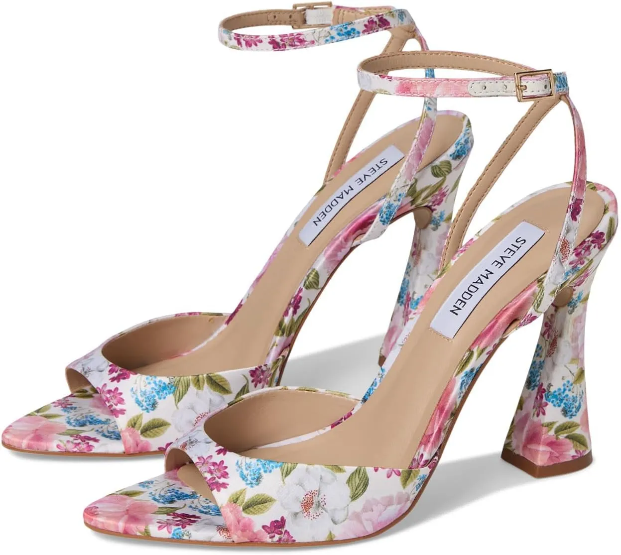 Steve Madden Women's Beki Heeled Sandal, Floral Multi, 11