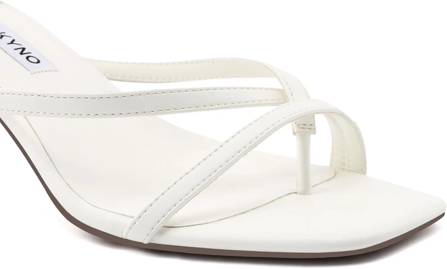Strappy Kitten Heels for Women Square Open Toe Heeled Thong Sandals Low Heel Sexy Trendy Flip Flop Party Casual