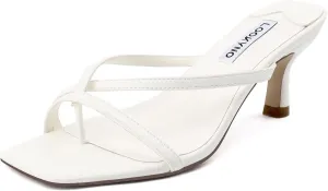 Strappy Kitten Heels for Women Square Open Toe Heeled Thong Sandals Low Heel Sexy Trendy Flip Flop Party Casual