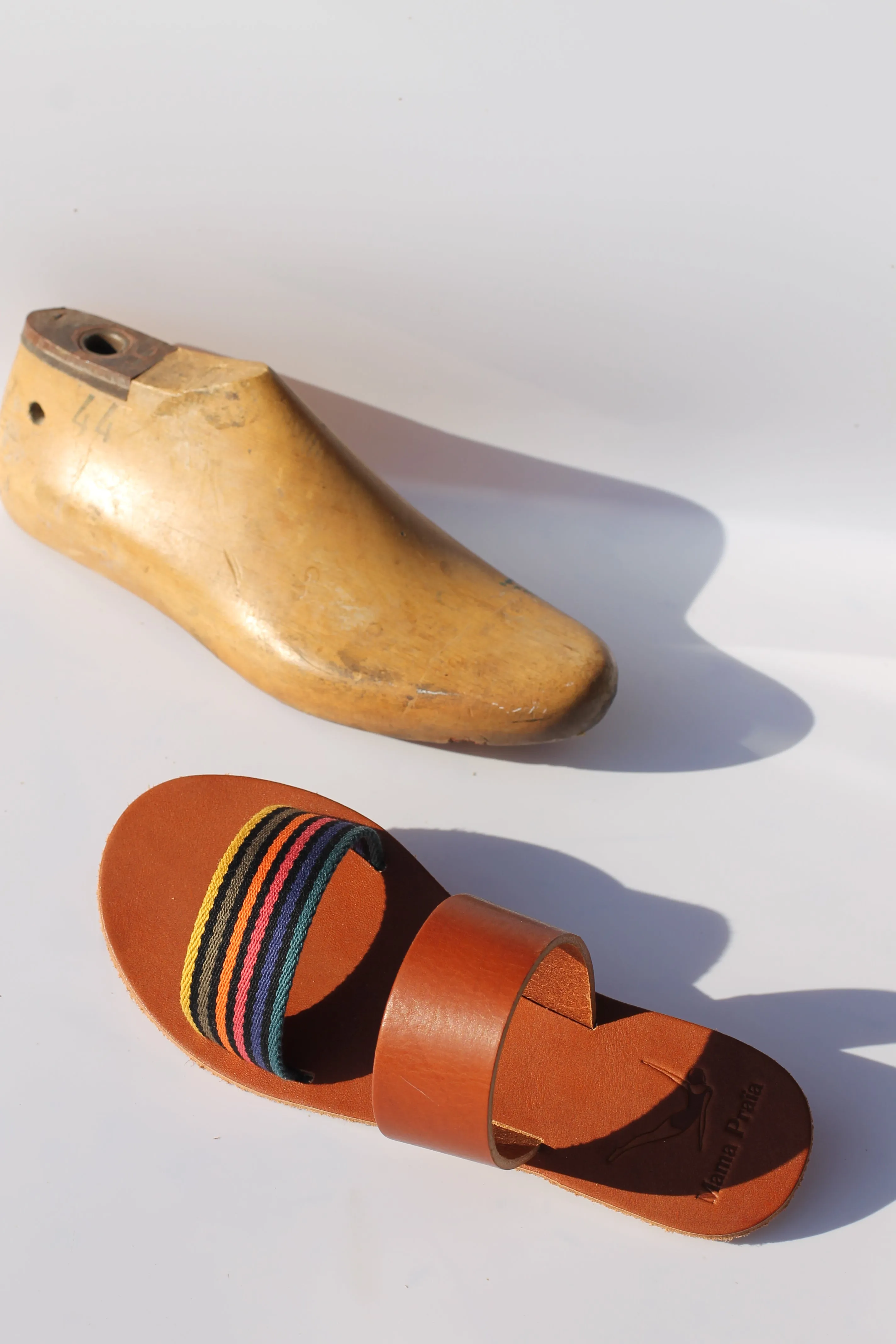 Stripes - Camel Sole - Two-Strap Sandals