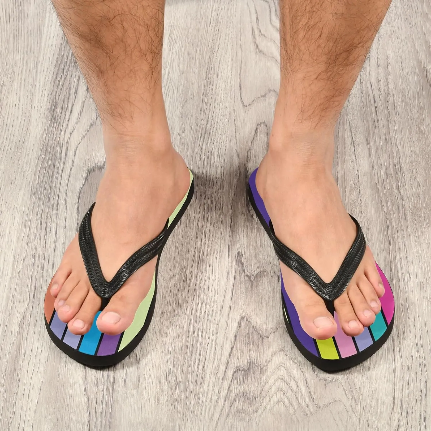 Stripes Rainbow Flip Flop Beach Summer Casual Sandal for Women & Men Shower Shoes 20861940