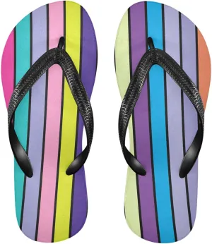 Stripes Rainbow Flip Flop Beach Summer Casual Sandal for Women & Men Shower Shoes 20861940