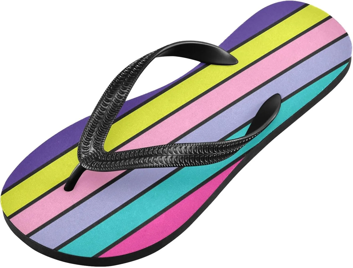 Stripes Rainbow Flip Flop Beach Summer Casual Sandal for Women & Men Shower Shoes 20861940