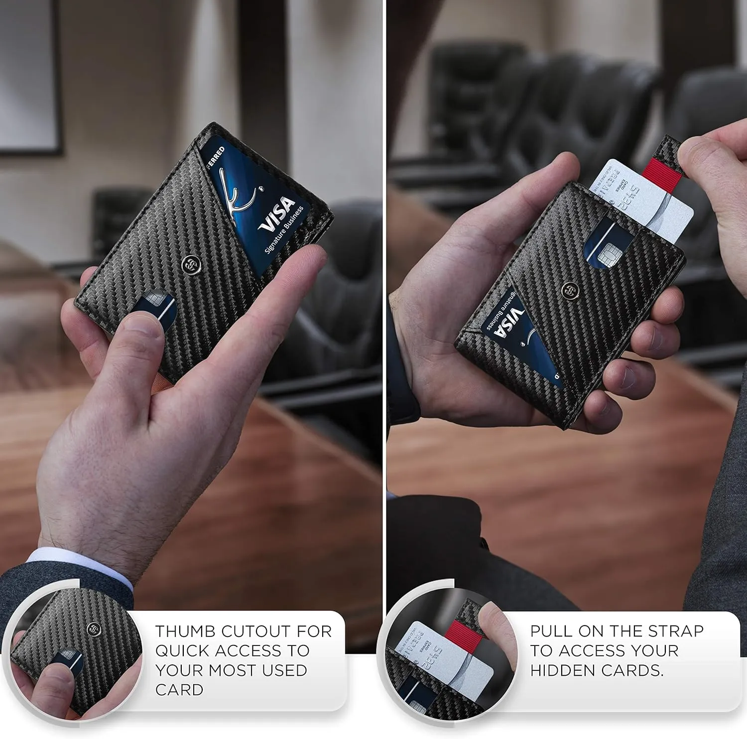 Suavell Slim Wallets for Men. RFID Money Clip Wallet, Slim Wallet, Thin Front Pocket Credit Card Wallet, Minimalist Bifold
