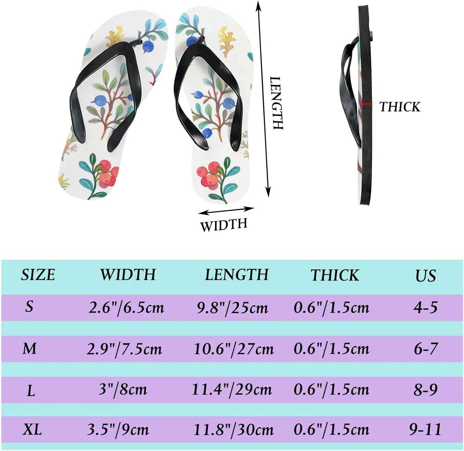 Summer Flip Flops for Women Girls - Northern Berries Casual Thong Slippers Slide Flat Sandals for Beach