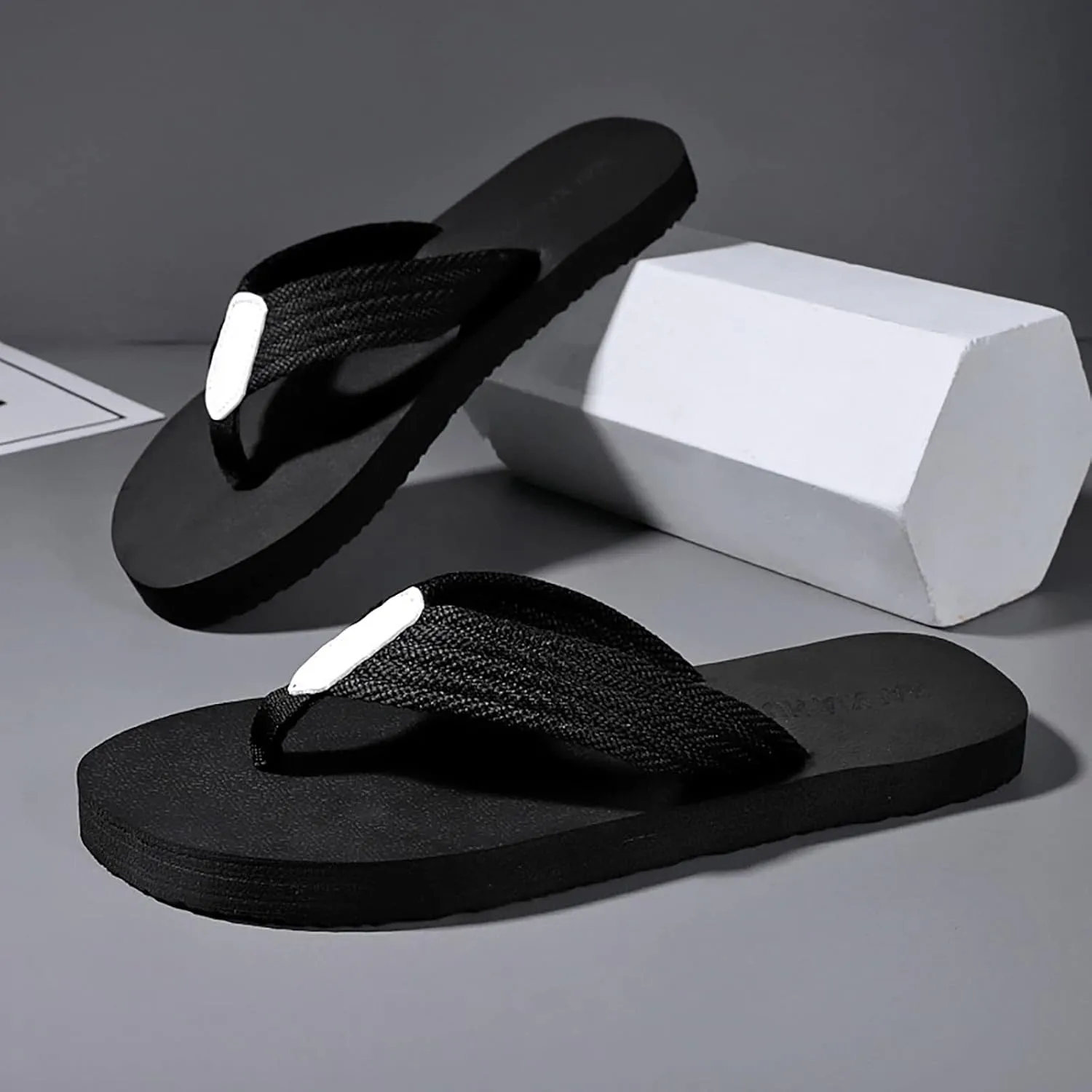 Summer Men's Korean Slippers Slip Knitted Strap Beach Flip Flop Vegan Slippers Men for Beach Mens Clog 11