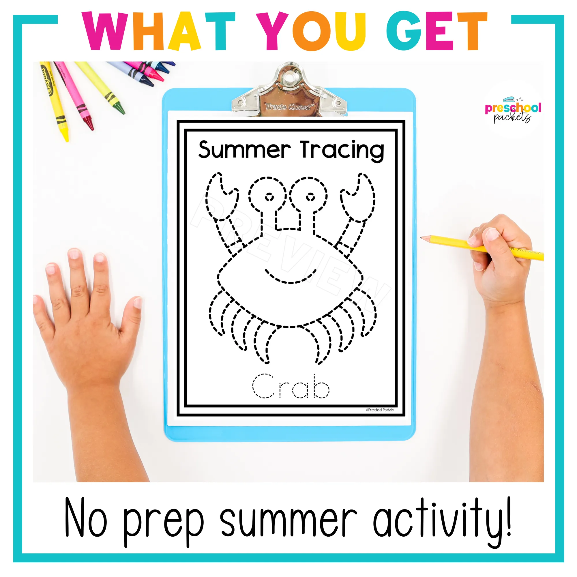 Summer Tracing Worksheets For Preschool, PreK and Kindergarten