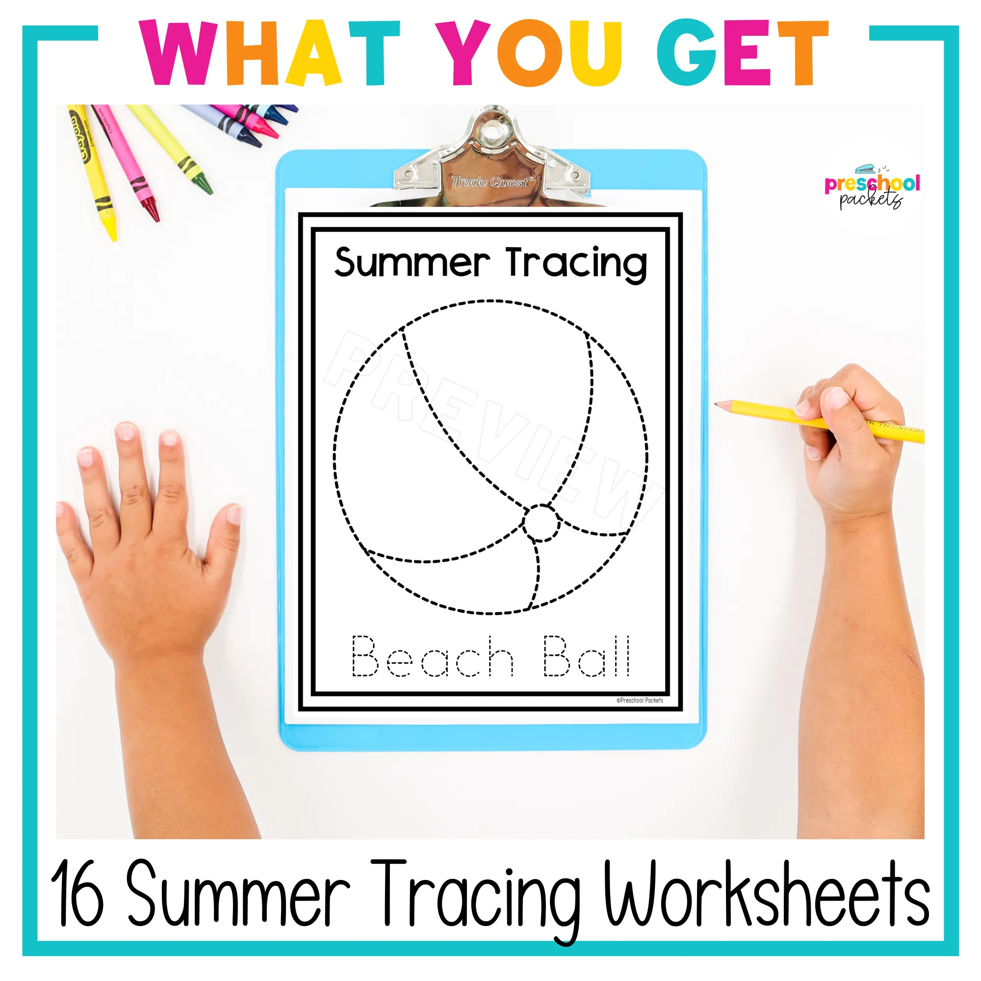 Summer Tracing Worksheets For Preschool, PreK and Kindergarten