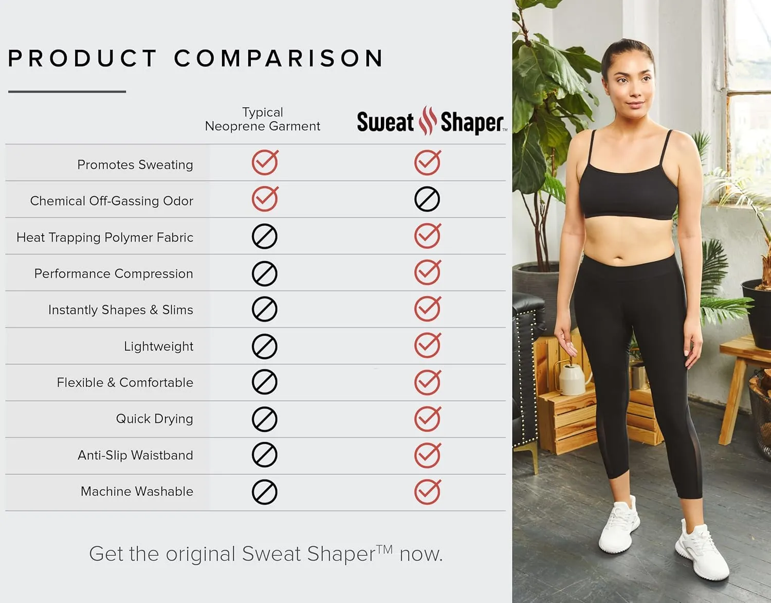 Sweat Shaper Trainer Tights - Slimming Compression Trainer Yoga Leggings for Women, Body Shaping, Waist, Thigh & Glutes