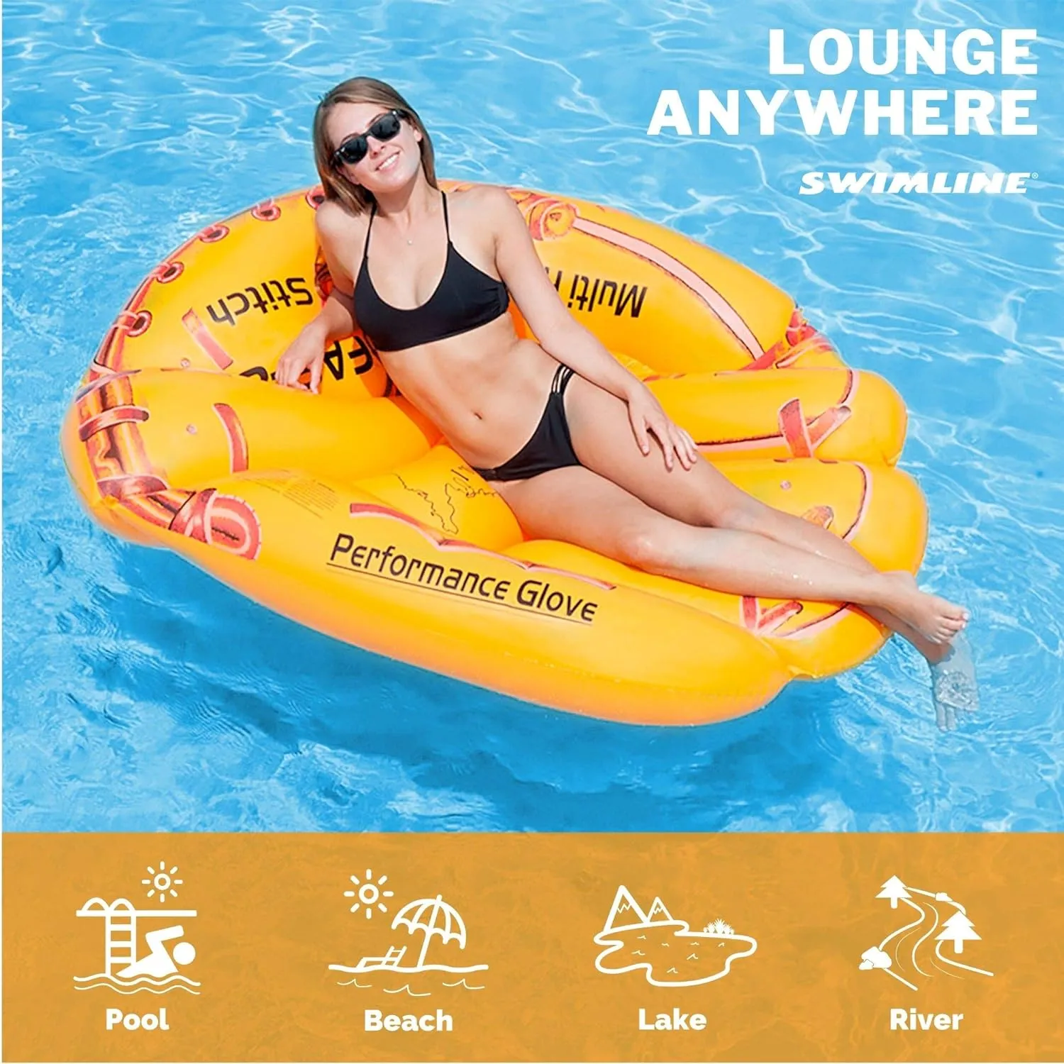 Swimline Inflatable Americana Peace Sign Island Pool Raft