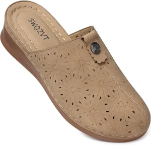 SWQZVT Clogs for Women Mules Slip-On: Closed Toe Clog - Comfortable Dressy Mule
