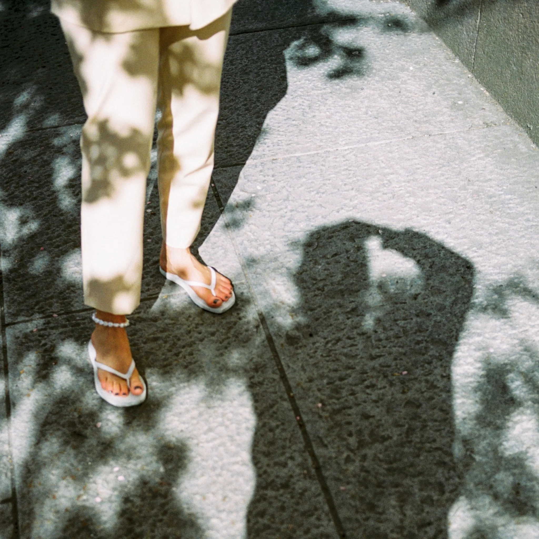 Tapered White Flip Flop