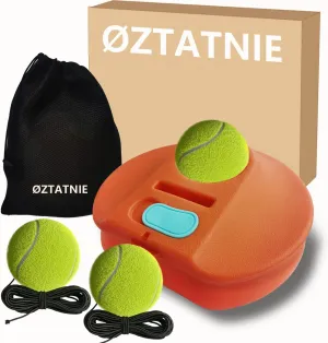 Tennis Practice Rebounder Tennis Trainer Set with String 3 Replacement Rebound Balls Solo Tennis Trainer Tennis Practice Training Tool Portable Tennis Practice Equipment with Mesh Bag