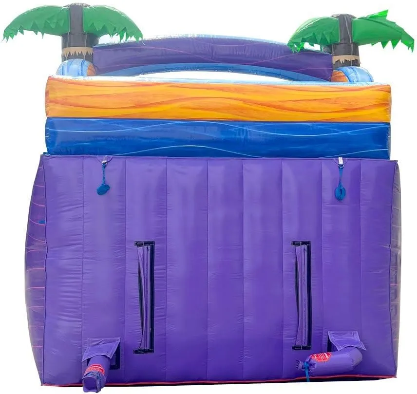 TentandTable Dual Lane Inflatable Water Slide for Kids and Adults, Commercial Grade Giant Blow Up Backyard Water Fun, Includes Electric Air Blower, 27' L x 13.5' W x 15' H, Tropical Purple Marble