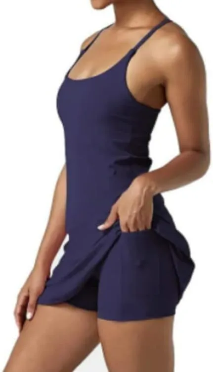 The Ultimate Tummy Control Backless Active Dress -Made for Movement & Easy Bathroom Breaks, Dress with Shorts