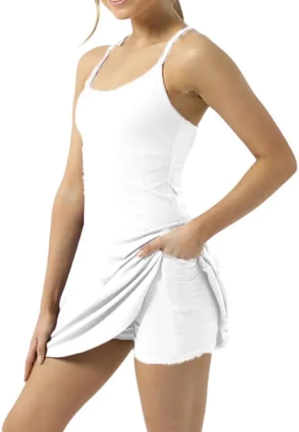 The Ultimate Tummy Control Backless Active Dress -Made for Movement & Easy Bathroom Breaks, Dress with Shorts