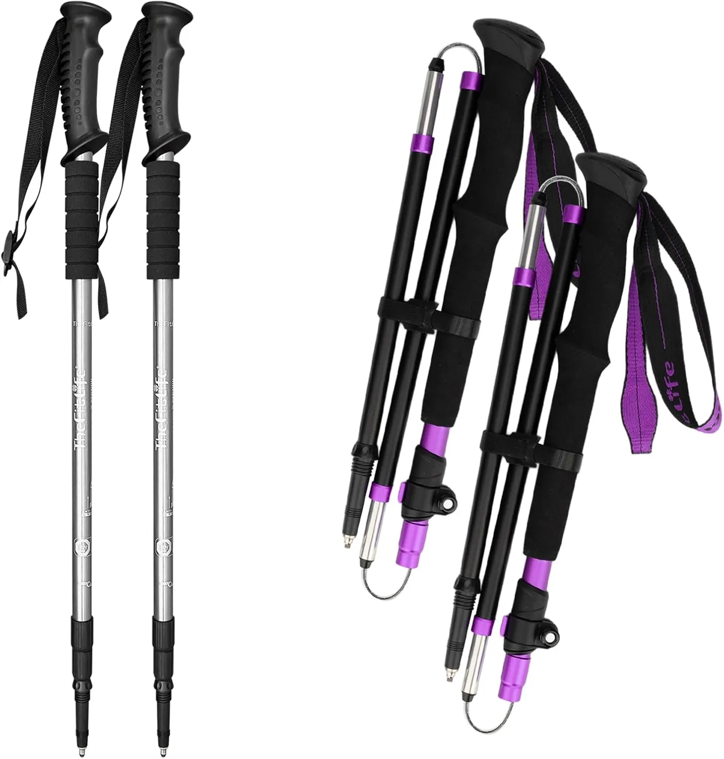 TheFitLife Anti Shock Trekking Poles   Folding Poles Aluminum