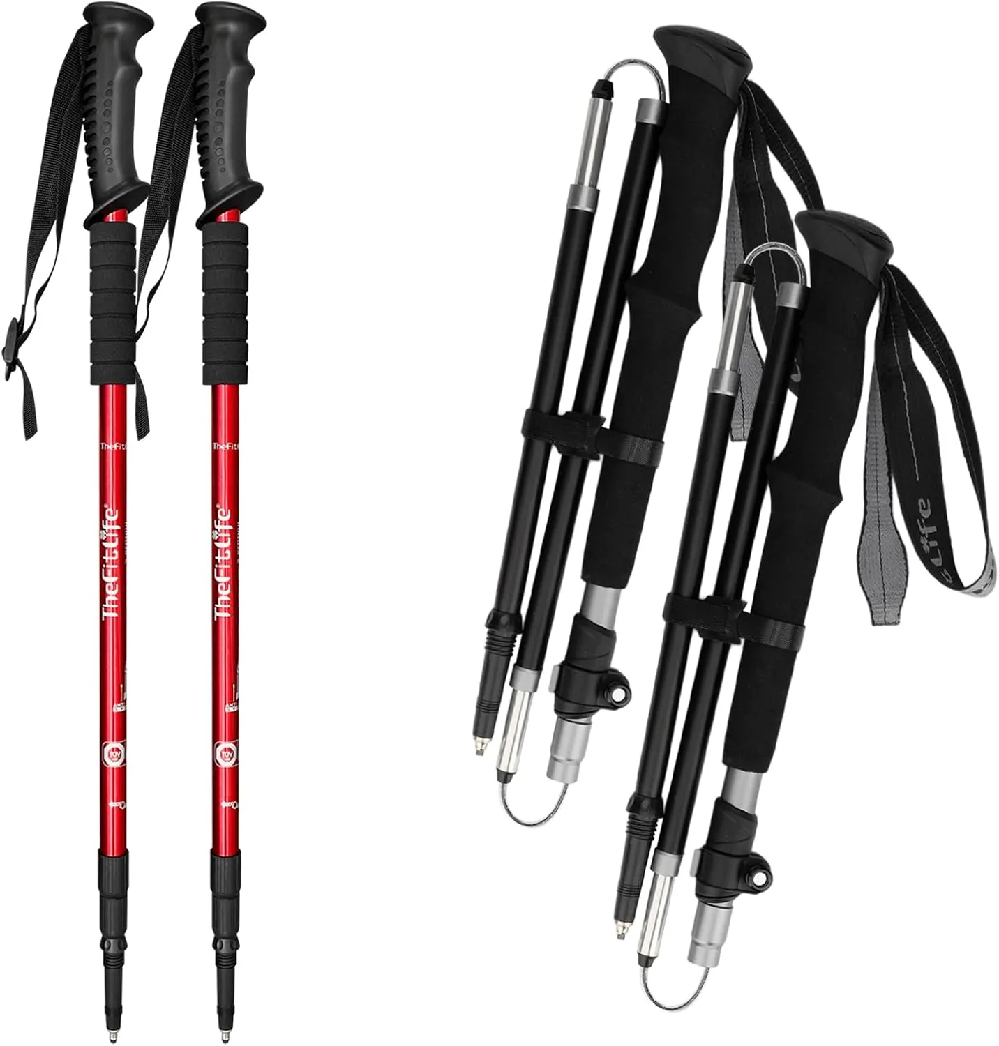 TheFitLife Anti Shock Trekking Poles   Folding Poles Aluminum