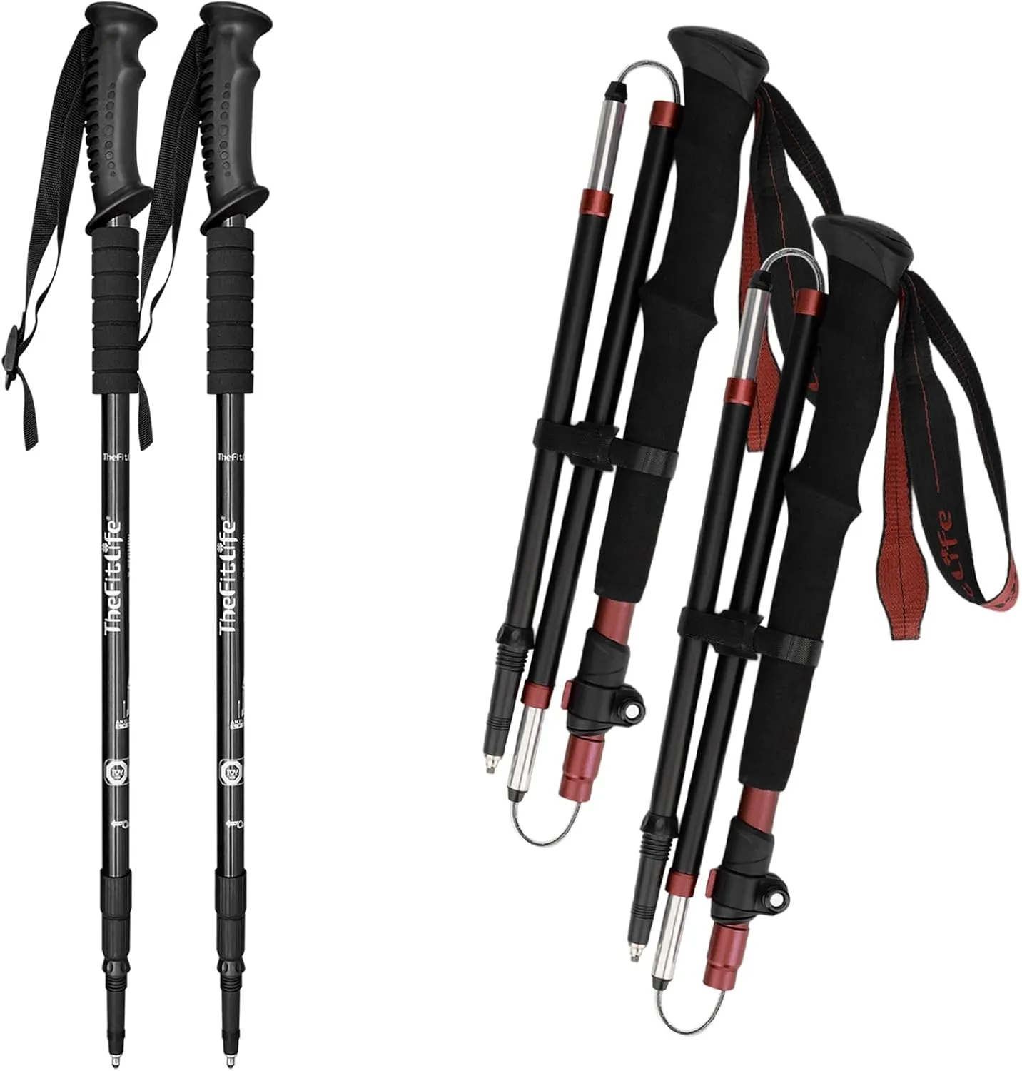 TheFitLife Anti Shock Trekking Poles   Folding Poles Aluminum