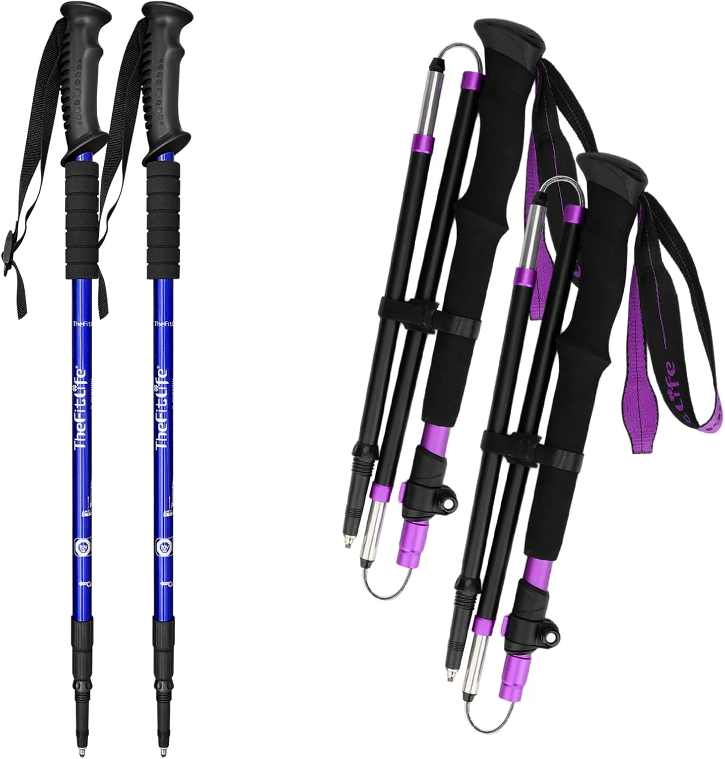 TheFitLife Anti Shock Trekking Poles   Folding Poles Aluminum