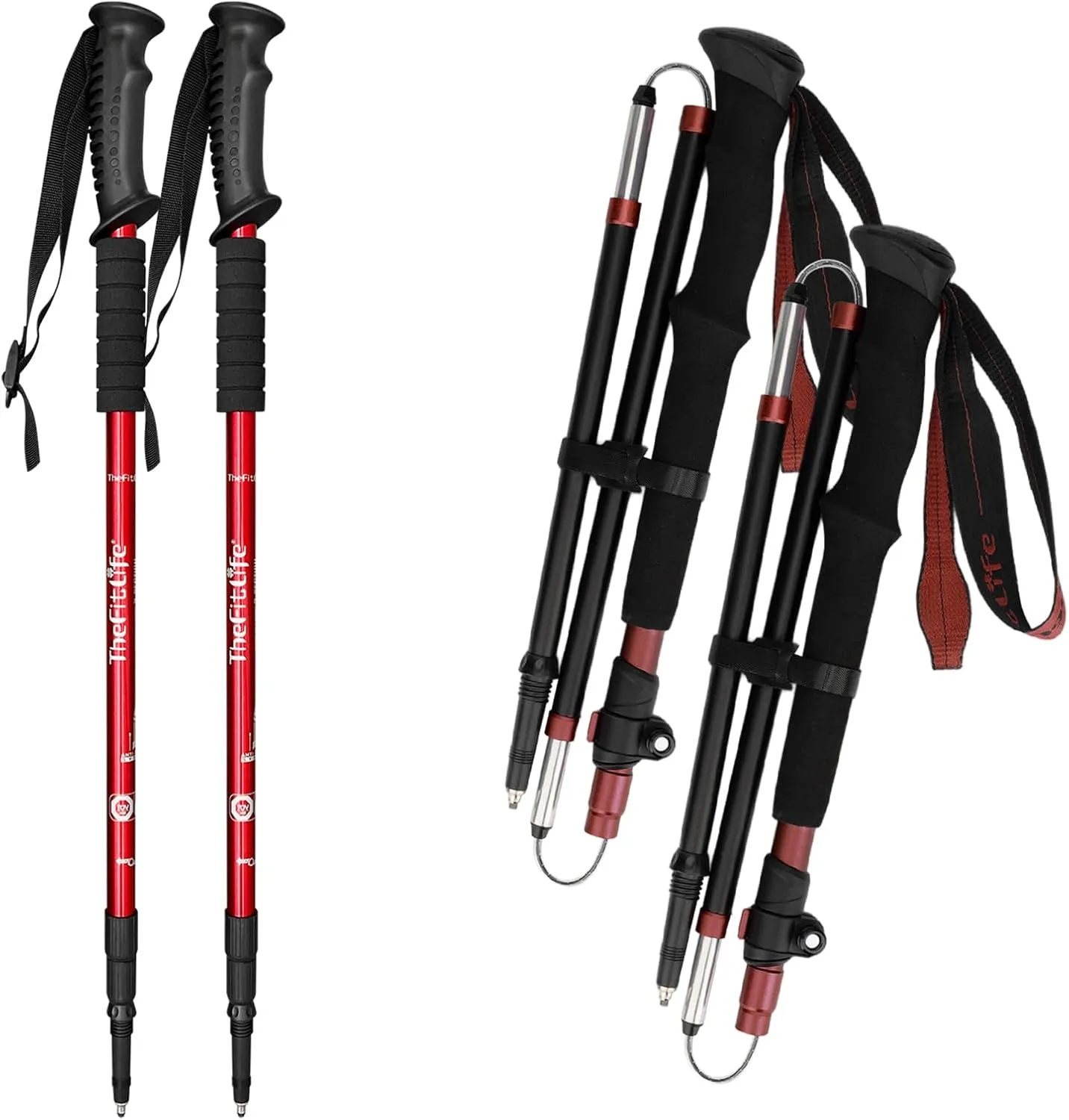 TheFitLife Anti Shock Trekking Poles   Folding Poles Aluminum
