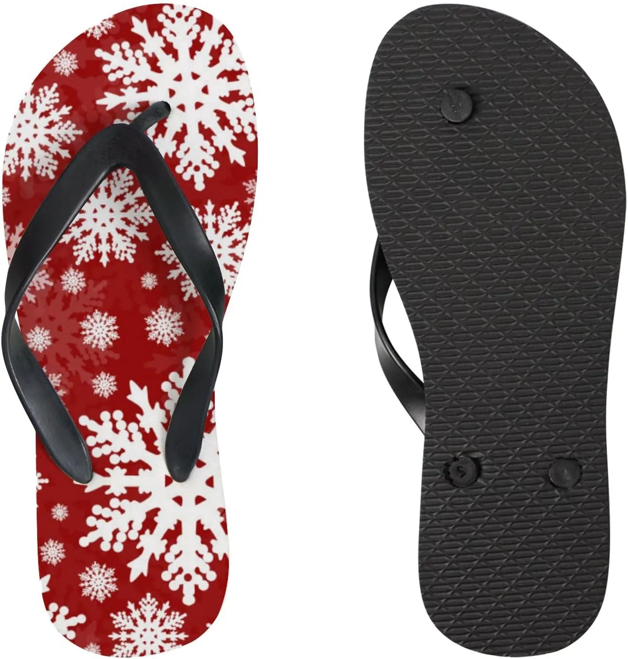 Thong Slippers Flip Flops for Women White Shine Snowflakes Casual Flat Slide Beach Slippers Sandals Shower Shoes