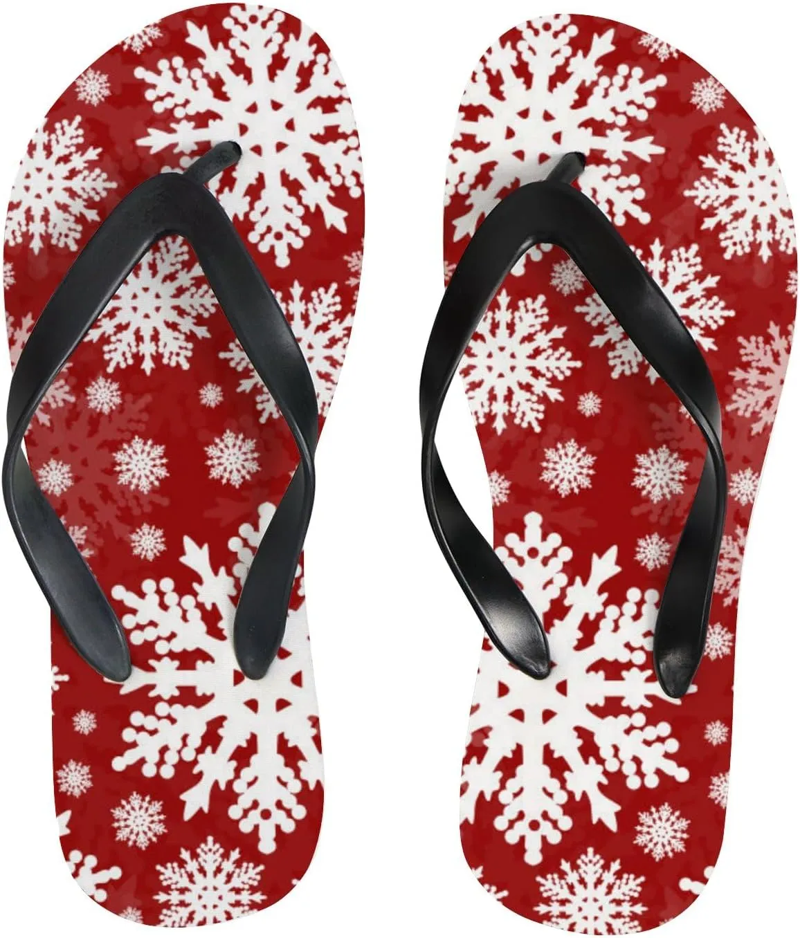 Thong Slippers Flip Flops for Women White Shine Snowflakes Casual Flat Slide Beach Slippers Sandals Shower Shoes
