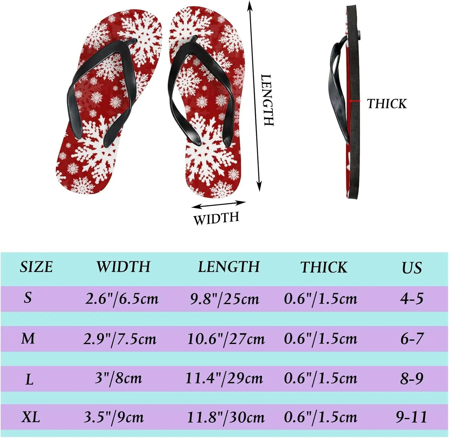 Thong Slippers Flip Flops for Women White Shine Snowflakes Casual Flat Slide Beach Slippers Sandals Shower Shoes