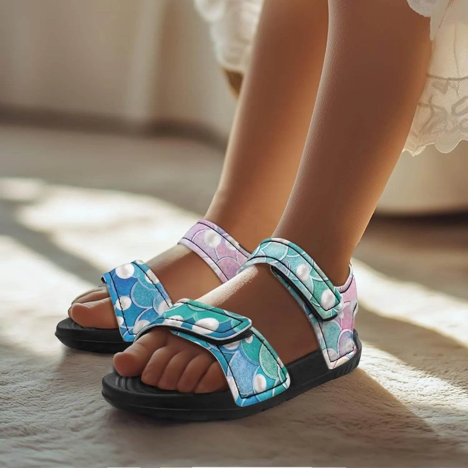 Toddler Sporty Sandals with Adjustable Straps Double Buckle Outdoor Athletic Water Shoes Open Toe Slippers Sandal