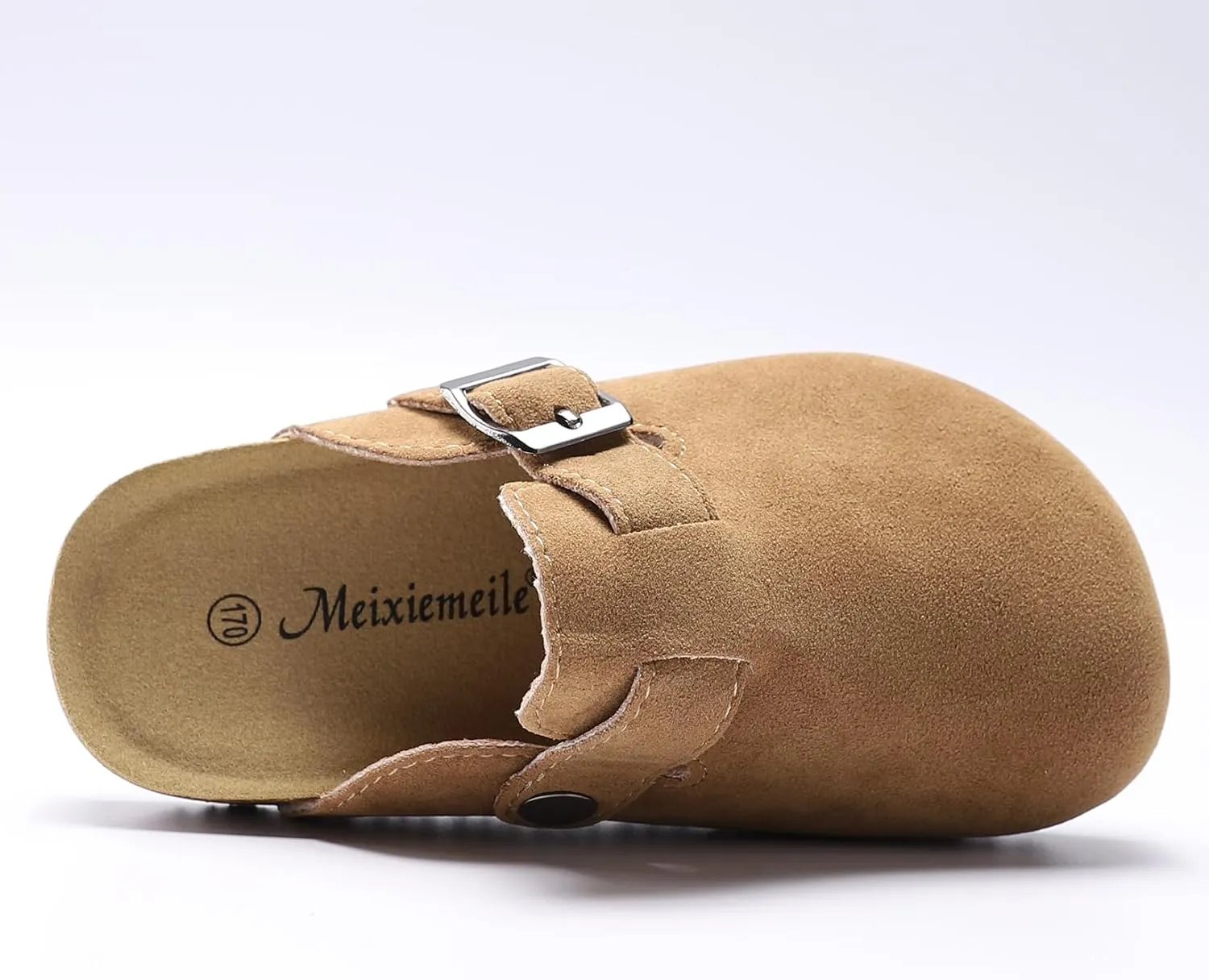 Toddler Suede Clogs Kids Cute Clogs Boys Girls Cork Sandals Adjustable Buckle Mules Indoor Outdoor Slip-on Slippers Potato Shoes