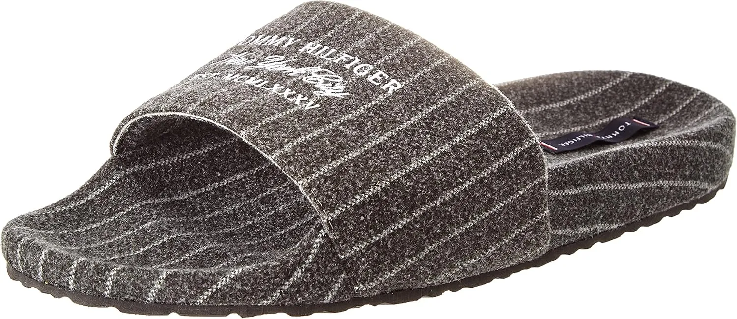 Tommy Hilfiger Flip Flops for Men Warm Felt Hilfiger Pool Slide Flip Flops