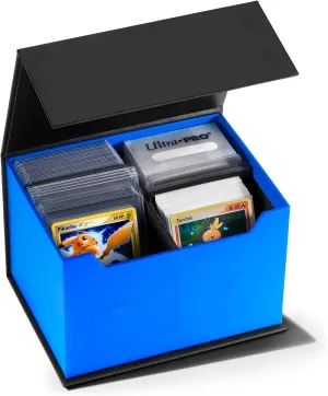 Toploader Trading Card Storage Case | 2 Row Magnetic Flip Box w/Adjustable Divider Holders | Holds 150 Toploaders and 600 Trading Cards