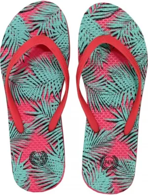 Trendy Tropical Print Flip Flops Desert Resort Travel Thong Sandal Slipper