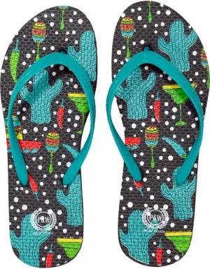 Trendy Tropical Print Flip Flops Desert Resort Travel Thong Sandal Slipper