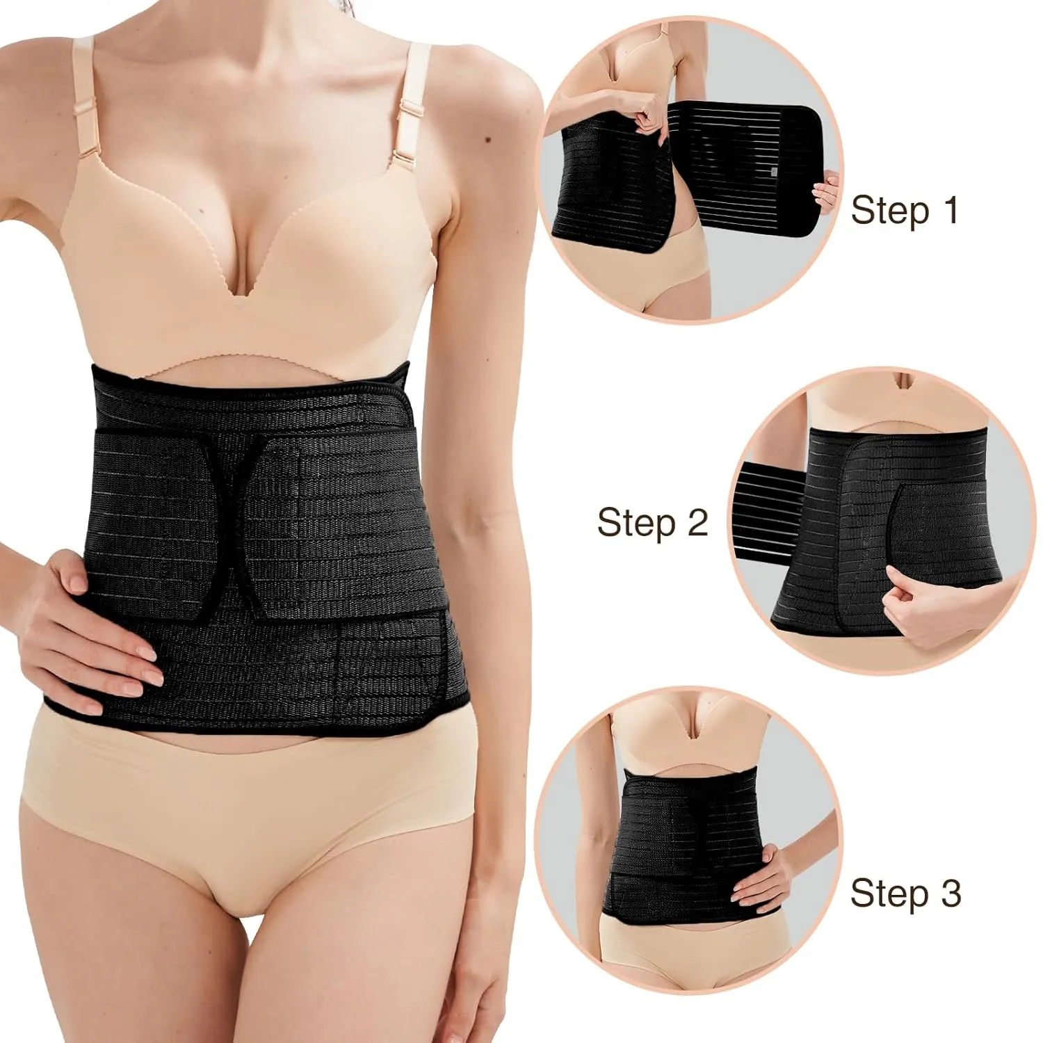 Trendyline Postpartum Belly Band for Women: Abdominal Binder Wrap Recovery Girdle Belt for C Section - Post Partum Waist Support Belt Compression for Post Surgery Tummy Tuck