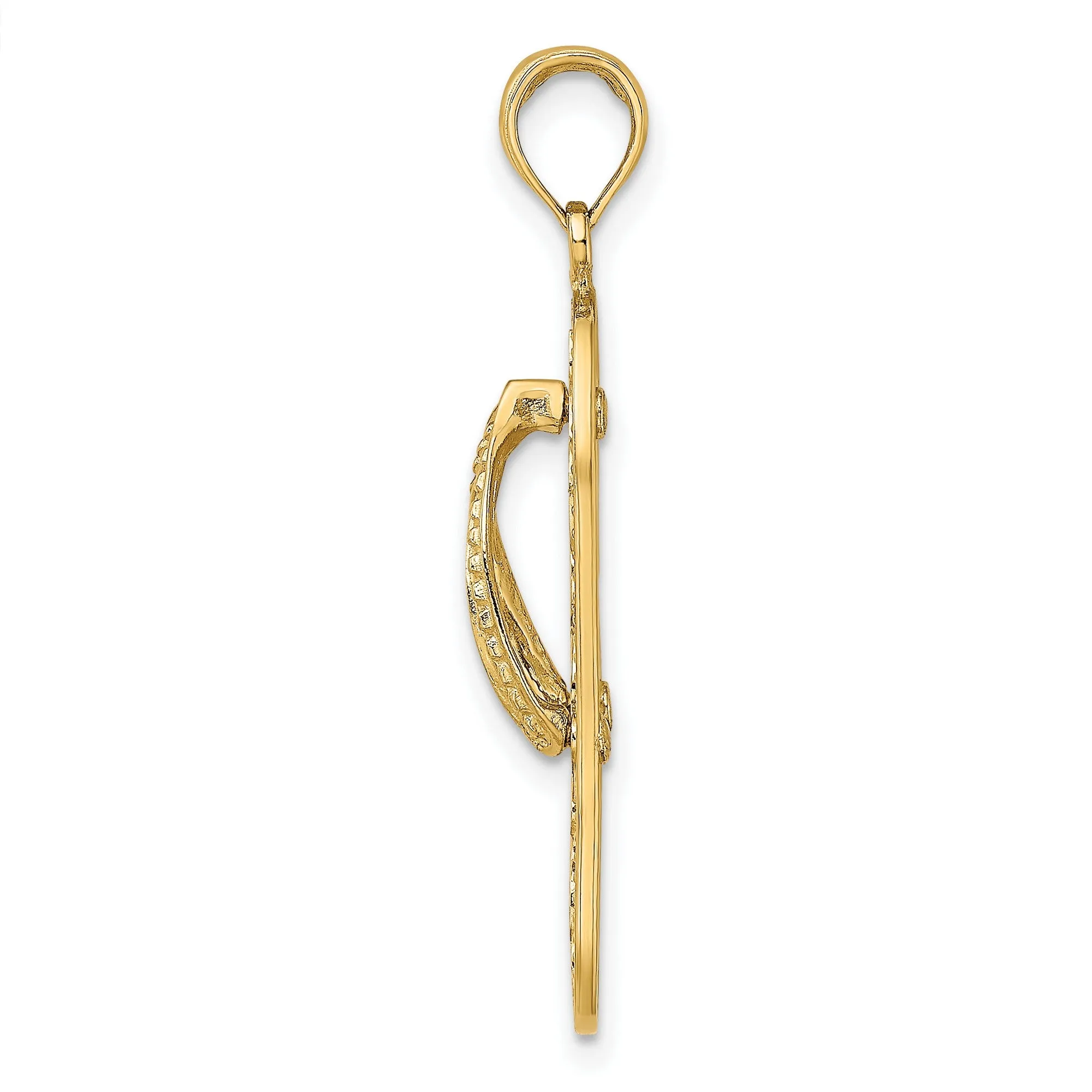 Triple Turtle Flip-Flop Charm Pendant in Real 10k Yellow Gold