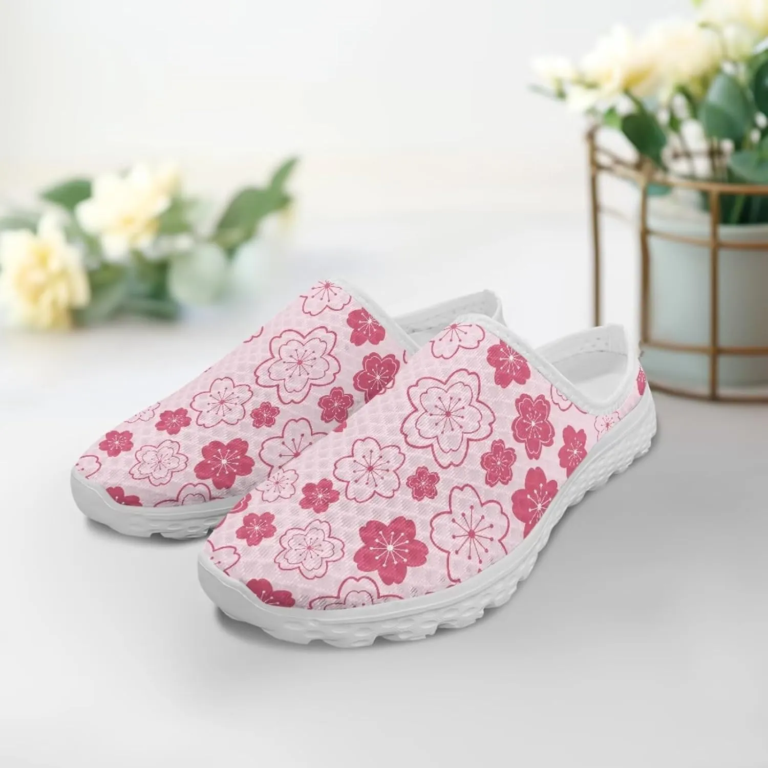 Tropical Flora Women's Arch Support Mule Garden Shoes Slip On Loafers Breathable Summer Barefoot Walking Flat