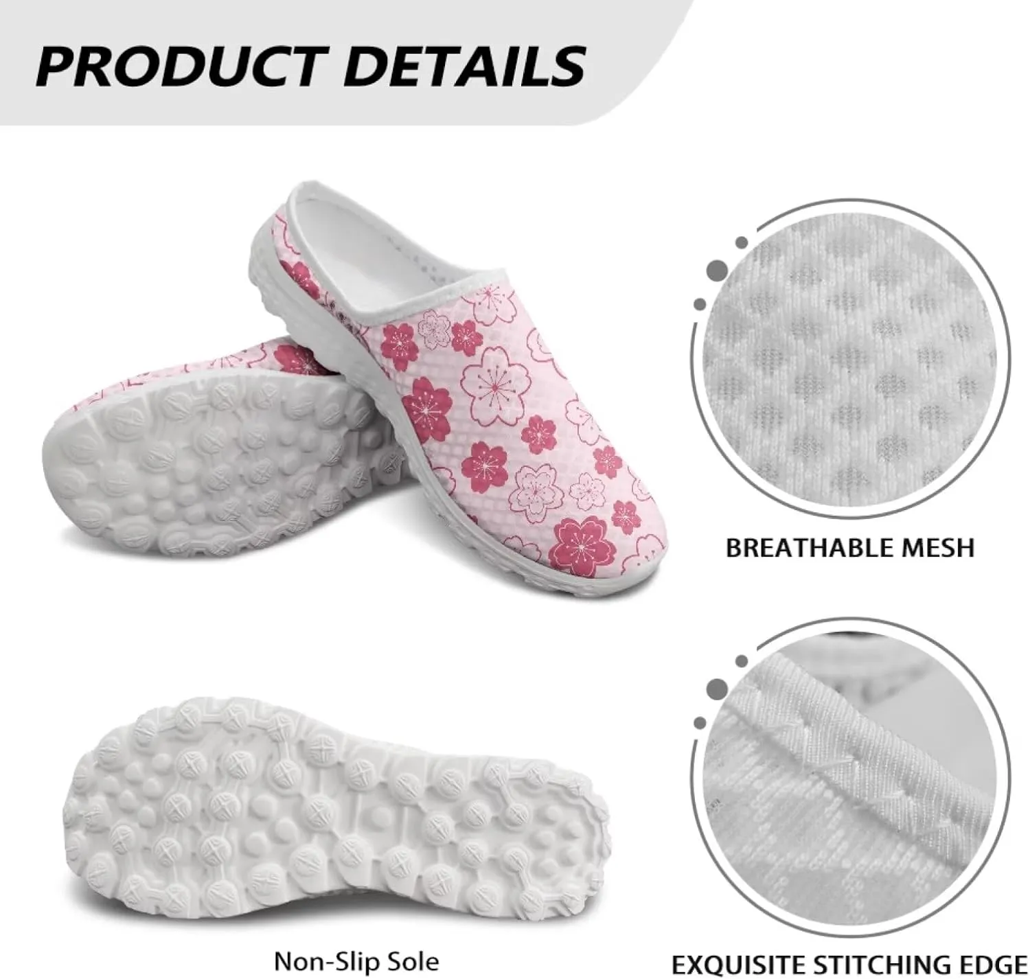 Tropical Flora Women's Arch Support Mule Garden Shoes Slip On Loafers Breathable Summer Barefoot Walking Flat