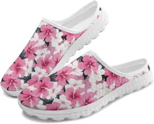 Tropical Flora Women's Arch Support Mule Garden Shoes Slip On Loafers Breathable Summer Barefoot Walking Flat