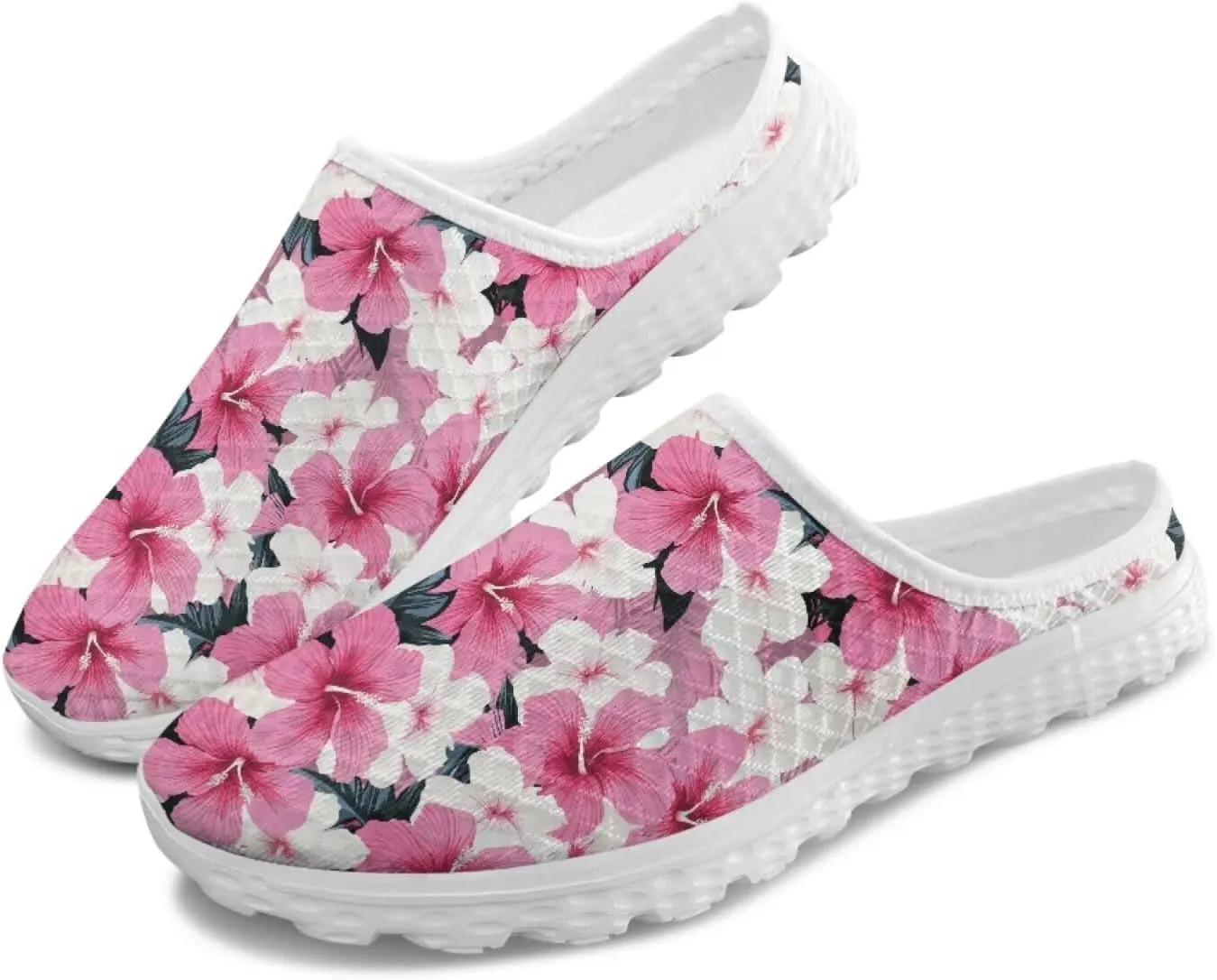 Tropical Flora Women's Arch Support Mule Garden Shoes Slip On Loafers Breathable Summer Barefoot Walking Flat