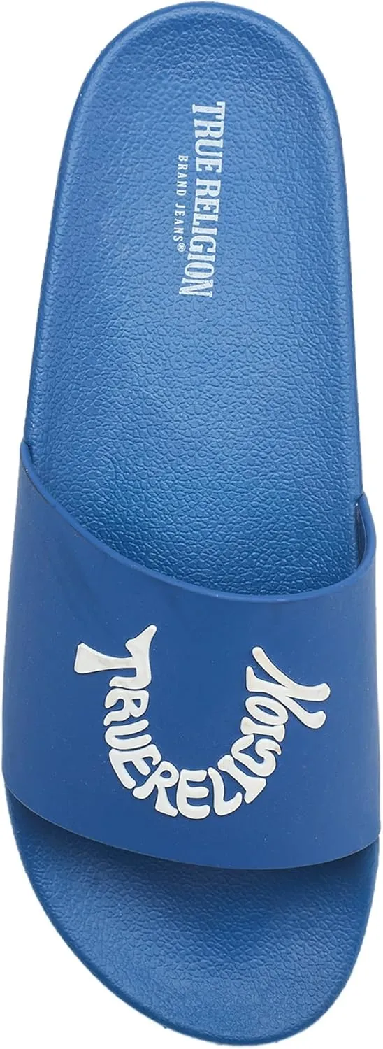 True Religion Men’s Buddha Logo Slide Sandals – Classic Slip-On with Iconic Branding