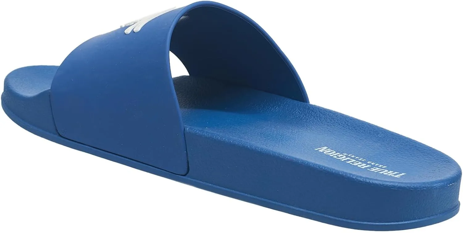 True Religion Men’s Buddha Logo Slide Sandals – Classic Slip-On with Iconic Branding