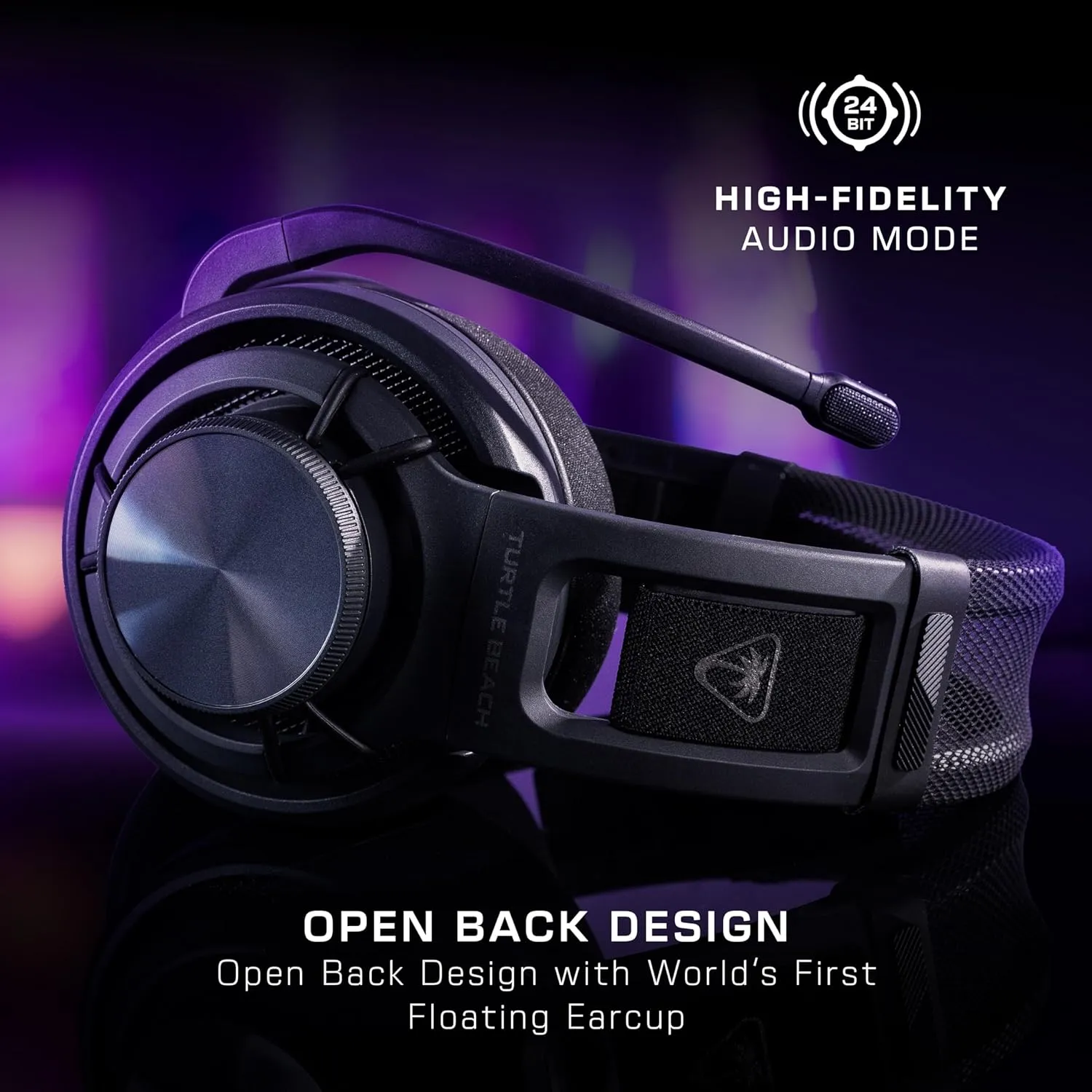 Turtle Beach Atlas Air Wireless Open Back PC Gaming Headset - PC, PS5, PS4, Mobile - 24-bit High-Fidelity Audio, Broadcast Grade Mic, Bluetooth, Floating Earcup, Memory Foam Cushions, 50-Hr Battery