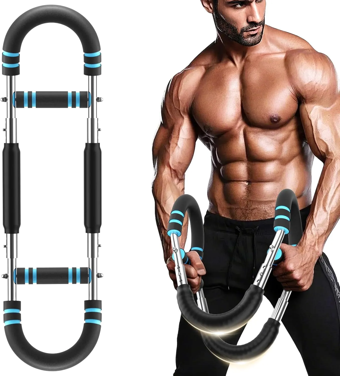 Twister Arm Exerciser, 66-110lbs 3-Level Adjustable Chest Workout Equipment, Arm Trainer for Men, Portable Chest Exerciser, Chest Clip Muscle Fitness Device, Gift for Fitness Beginners